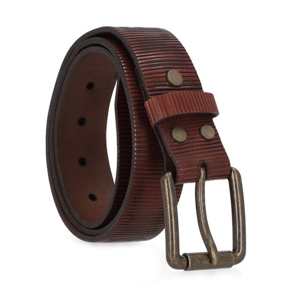 New $80 Harley Davidson Men's Laser Logo Brown Leather Interchangeable Buckle 38 - Picture 1 of 7